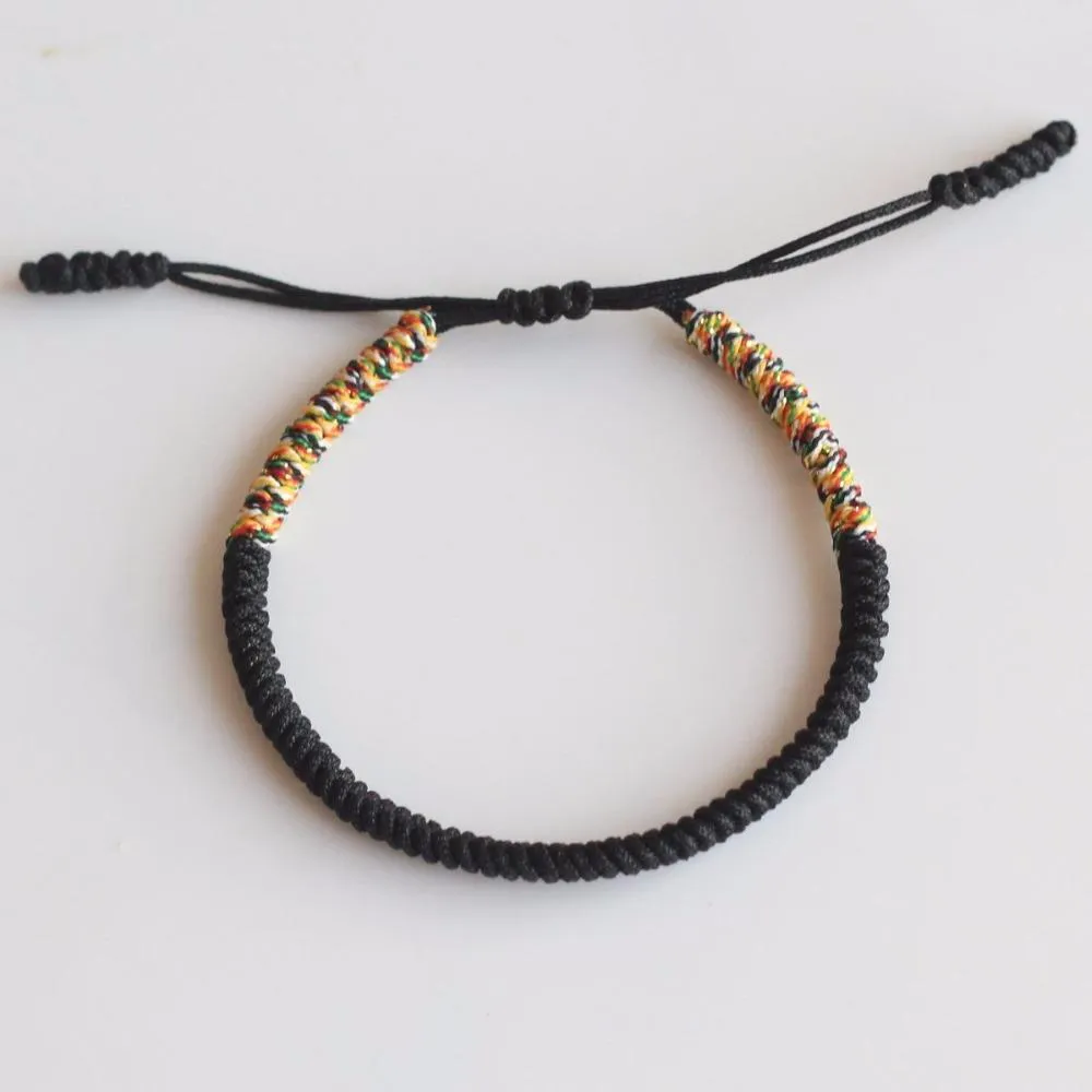 Multi Color Tibetan Buddhist Handmade Knots Lucky Rope Bracelet