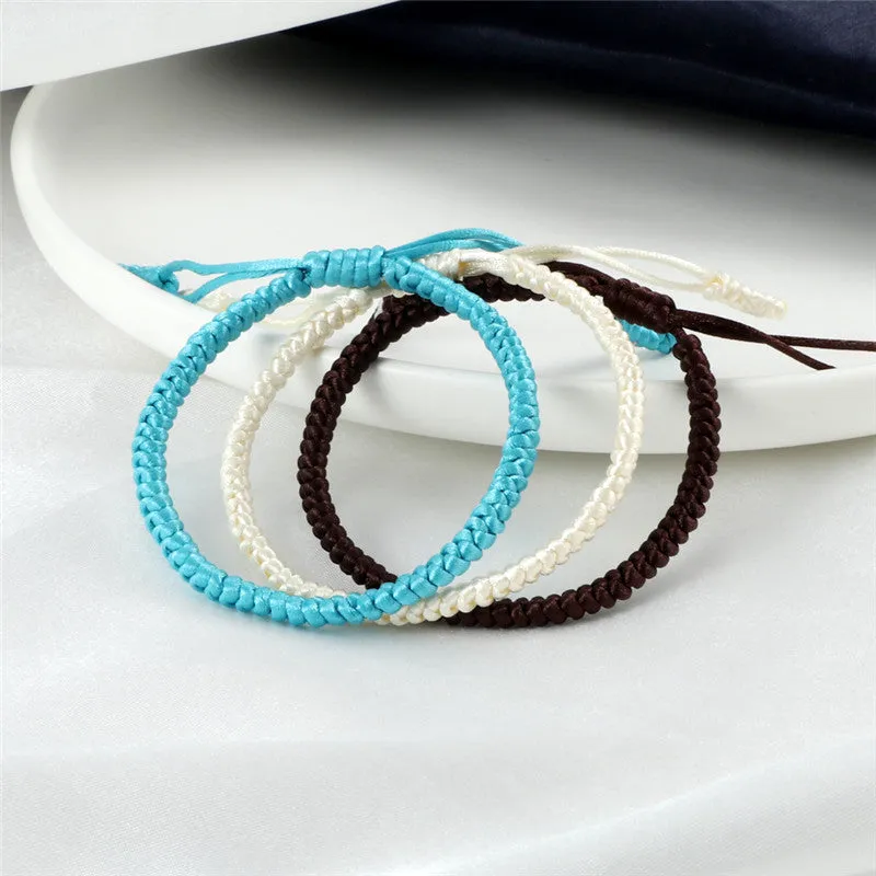 Multicolor Rope Lucky Knots Bracelets Women Men Charm