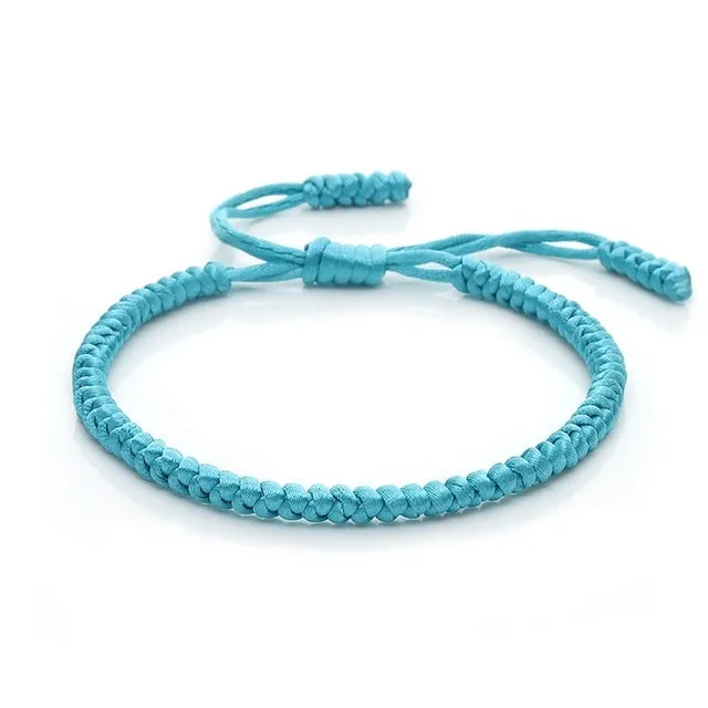 Multicolor Rope Lucky Knots Bracelets Women Men Charm