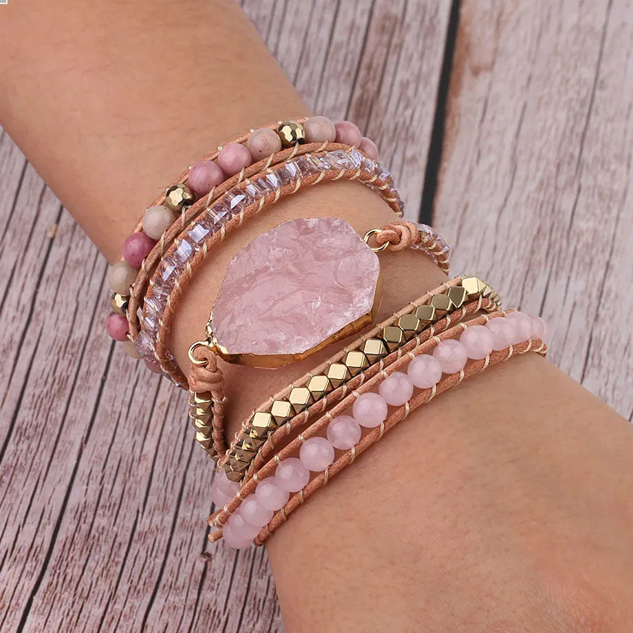 Natural Stone Quartz Bohemian Bracelet Jewelry