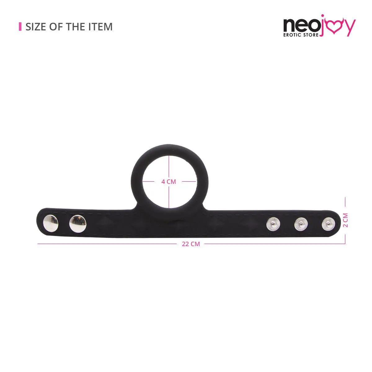 Neojoy Bondage Adjustable Silicone Penis Ring Male Sex Toy -Medium