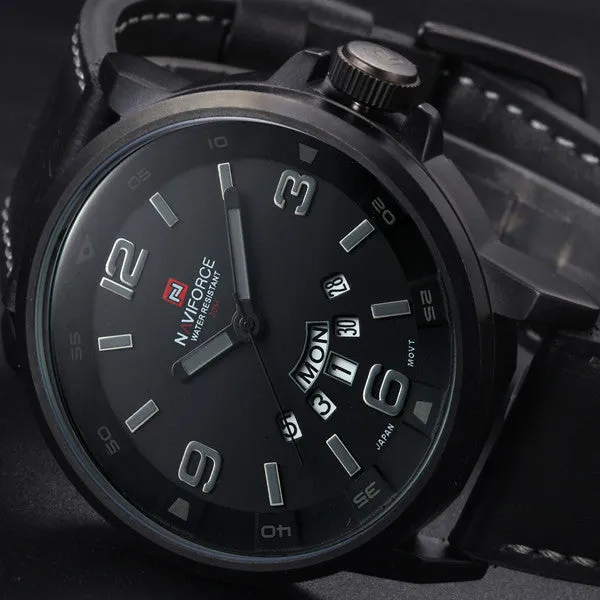 New Luxury Brand Leather Strap Analog Men's Quartz Date Clock Fashion Casual Sports Watches Men Military Wrist Watch
