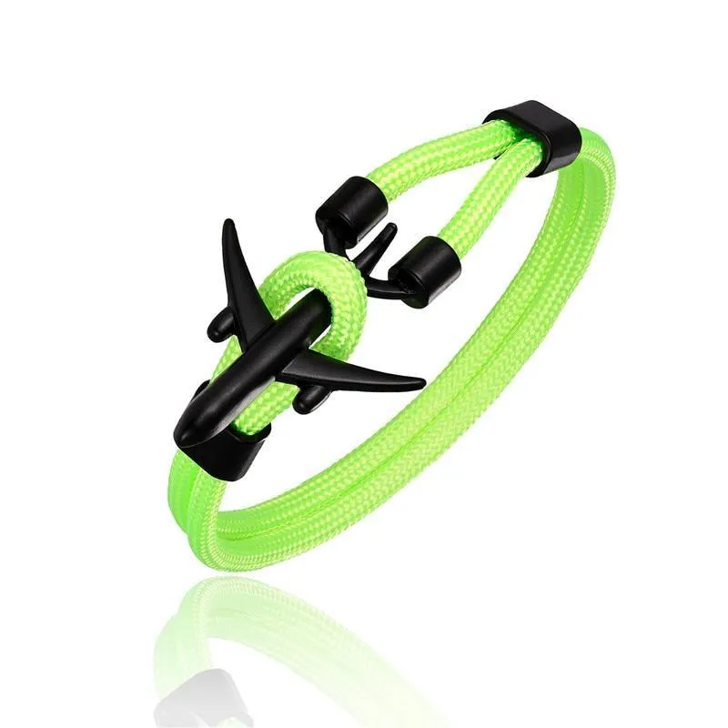 New Modern Elegant Fashion Anchor For Men And Women Luxury Airplane Bracelets Charm Rope Chain Paracord Hope To Safe Jewelry Hombres