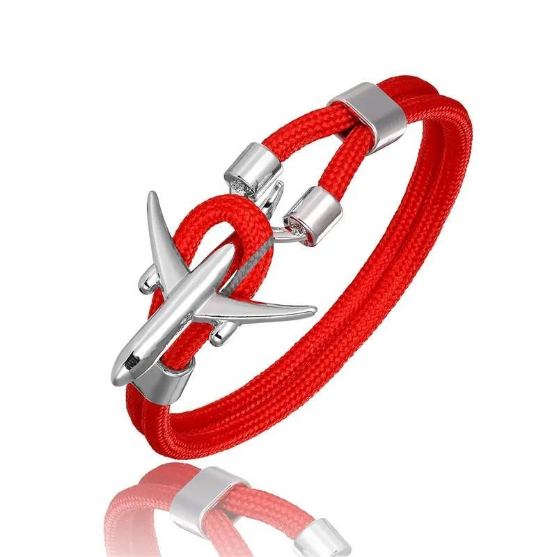 New Modern Elegant Fashion Anchor For Men And Women Luxury Airplane Bracelets Charm Rope Chain Paracord Hope To Safe Jewelry Hombres