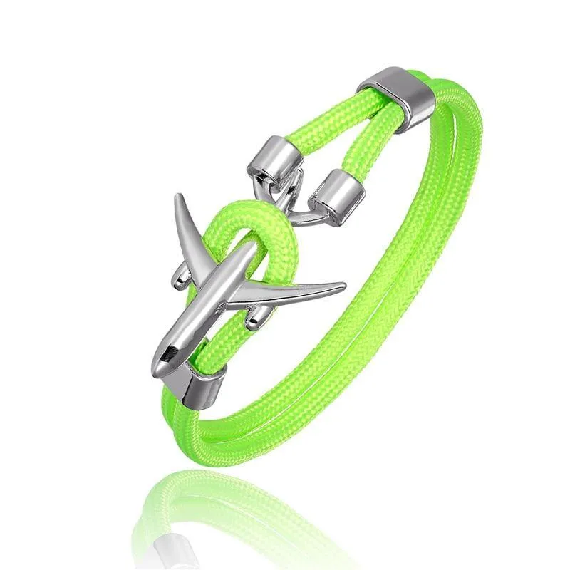 New Modern Elegant Fashion Anchor For Men And Women Luxury Airplane Bracelets Charm Rope Chain Paracord Hope To Safe Jewelry Hombres