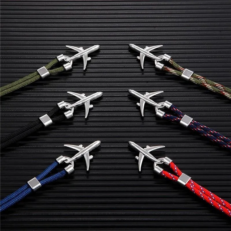 New Modern Elegant Fashion Anchor For Men And Women Luxury Airplane Bracelets Charm Rope Chain Paracord Hope To Safe Jewelry Hombres