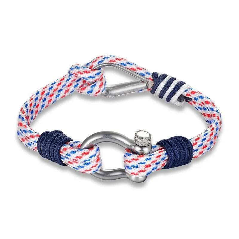 New Modern Fashion Luxury Sport Camping Parachute Navy Blue Cord For Men And Women Nautical Survival Rope Chain Bracelet Summer Style