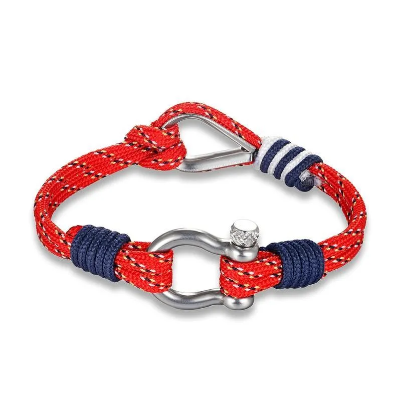 New Modern Fashion Luxury Sport Camping Parachute Navy Blue Cord For Men And Women Nautical Survival Rope Chain Bracelet Summer Style