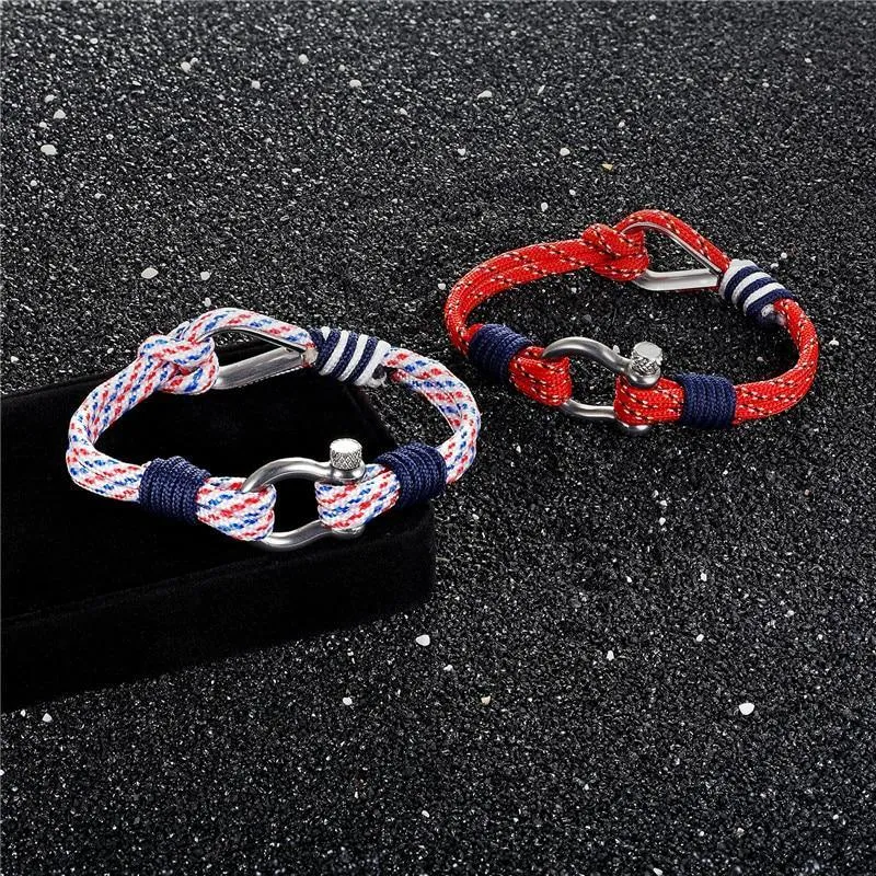 New Modern Fashion Luxury Sport Camping Parachute Navy Blue Cord For Men And Women Nautical Survival Rope Chain Bracelet Summer Style