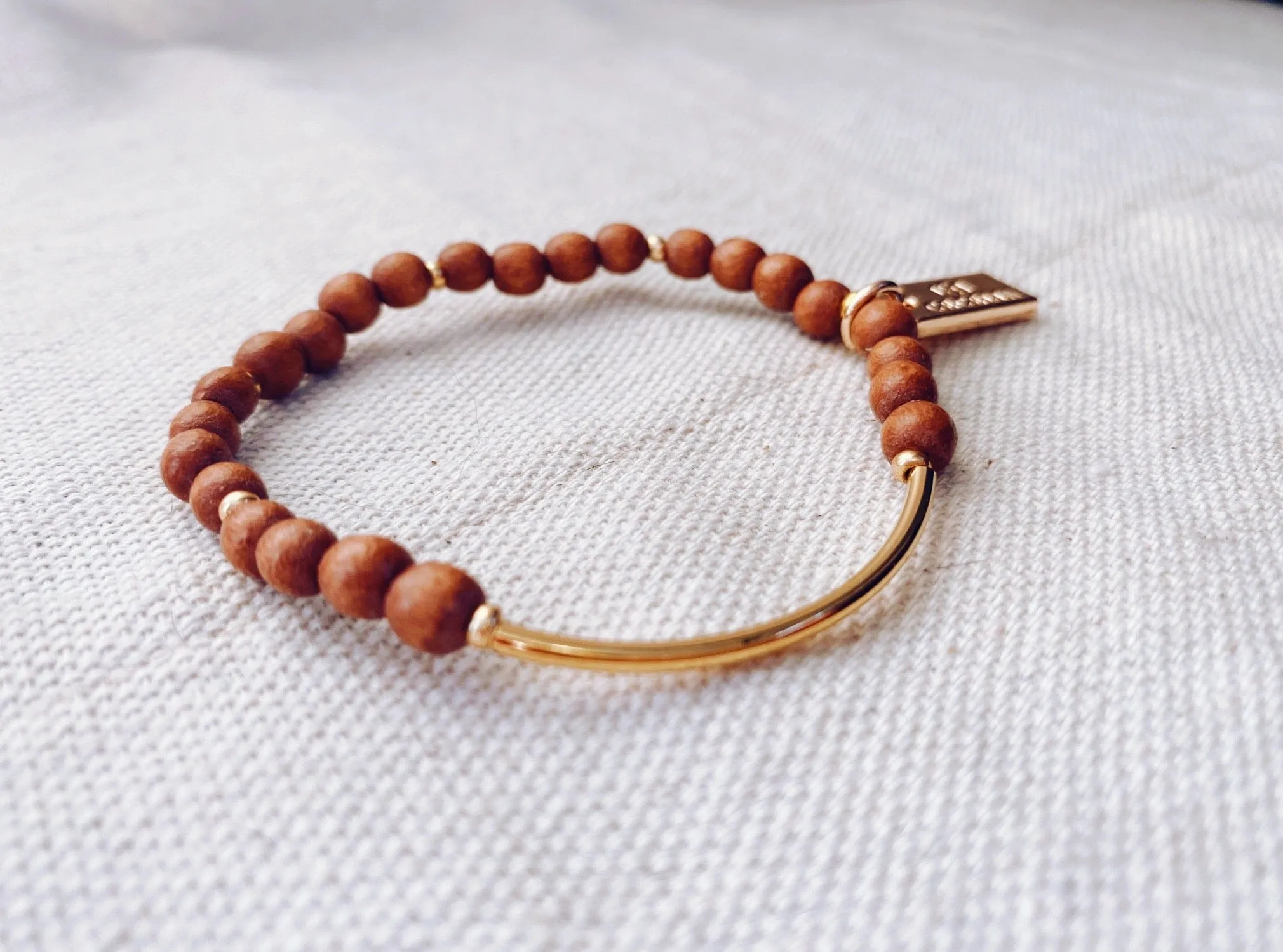 Nomad Wood Bracelets with Gold Bar