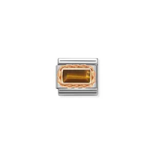 Nomination Composable Link Rope, Tigers Eye Stone, 9K Rose Gold