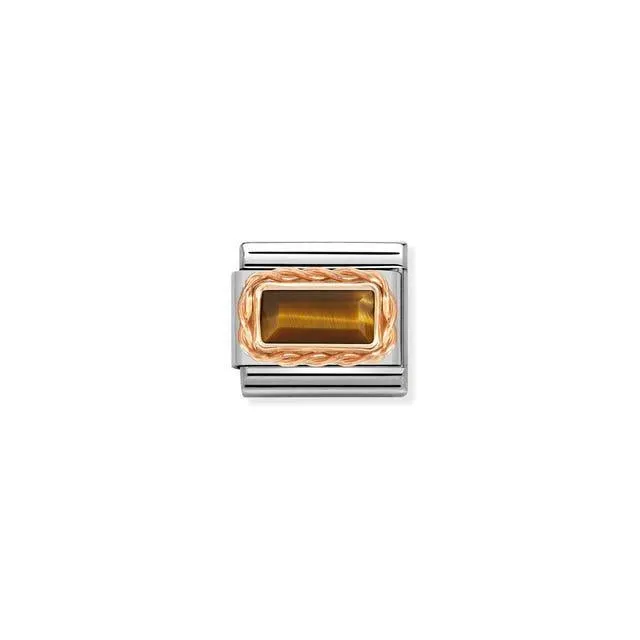 Nomination Composable Link Rope, Tigers Eye Stone, 9K Rose Gold
