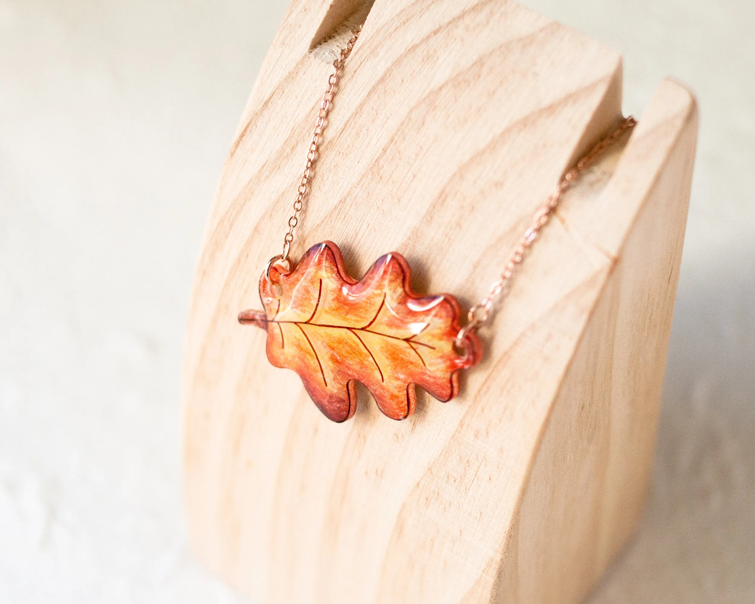 Oak Leaf Pendant Necklace