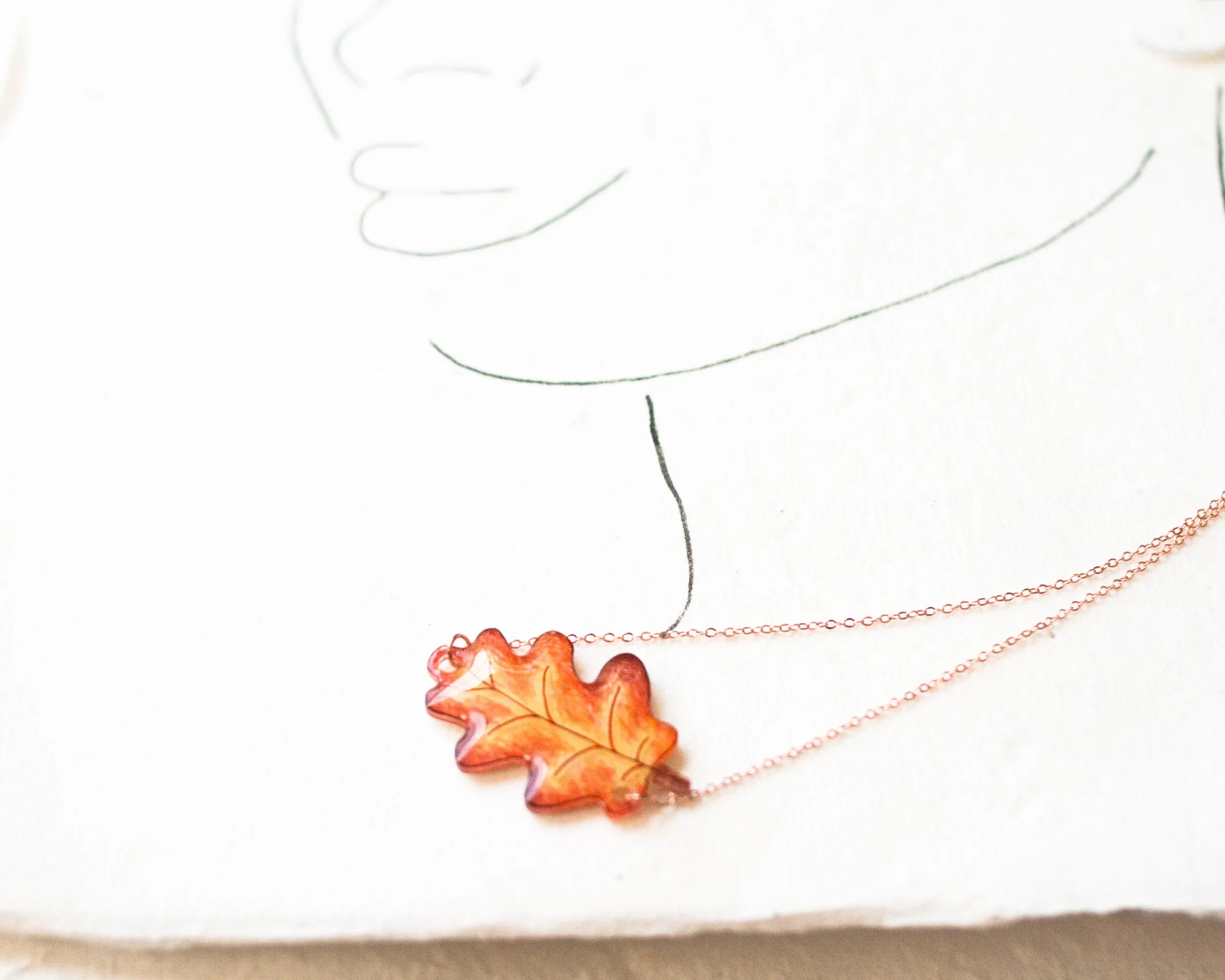 Oak Leaf Pendant Necklace