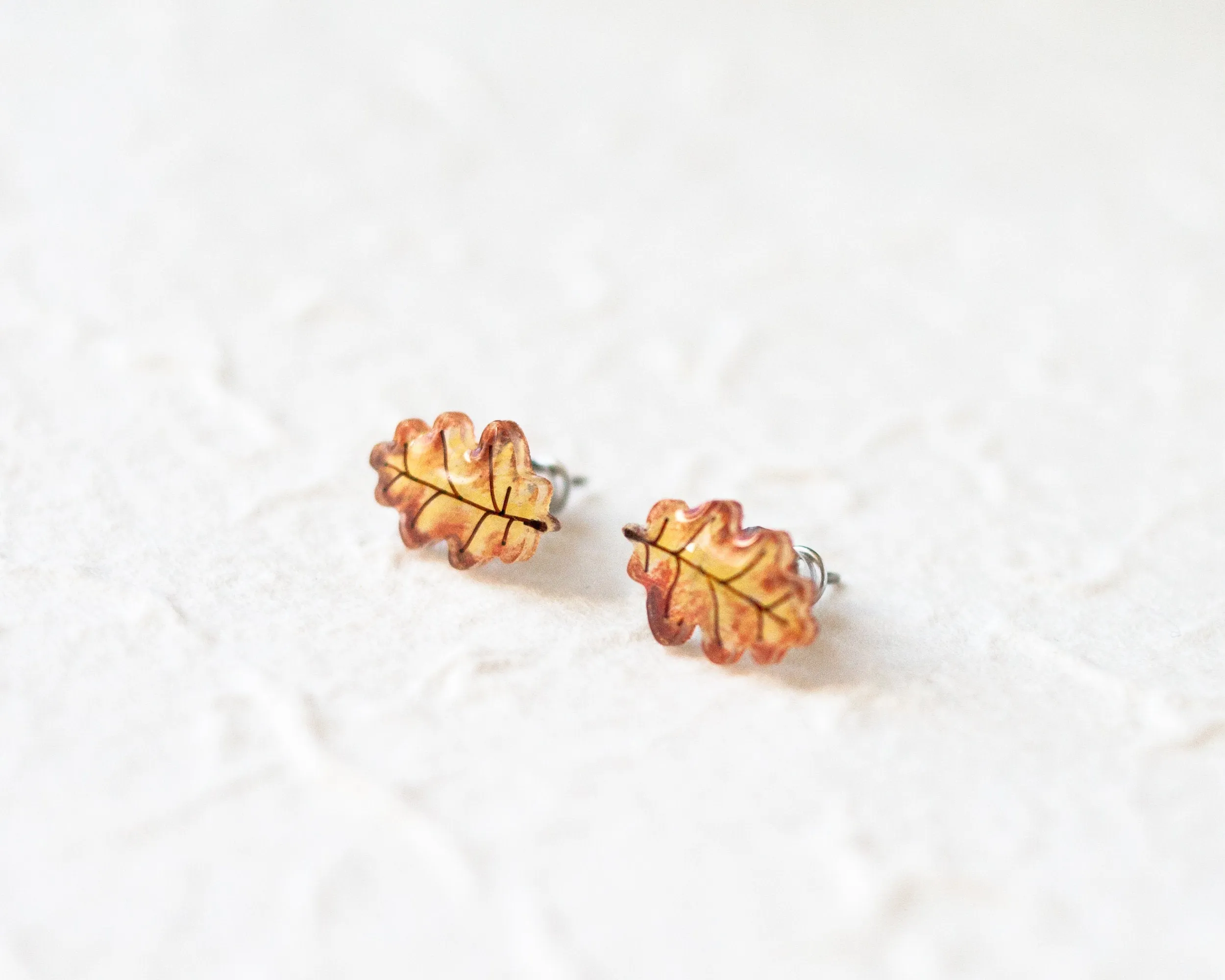 Oak Leaf Stud Earrings