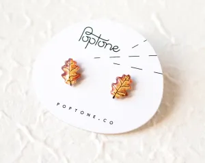 Oak Leaf Stud Earrings