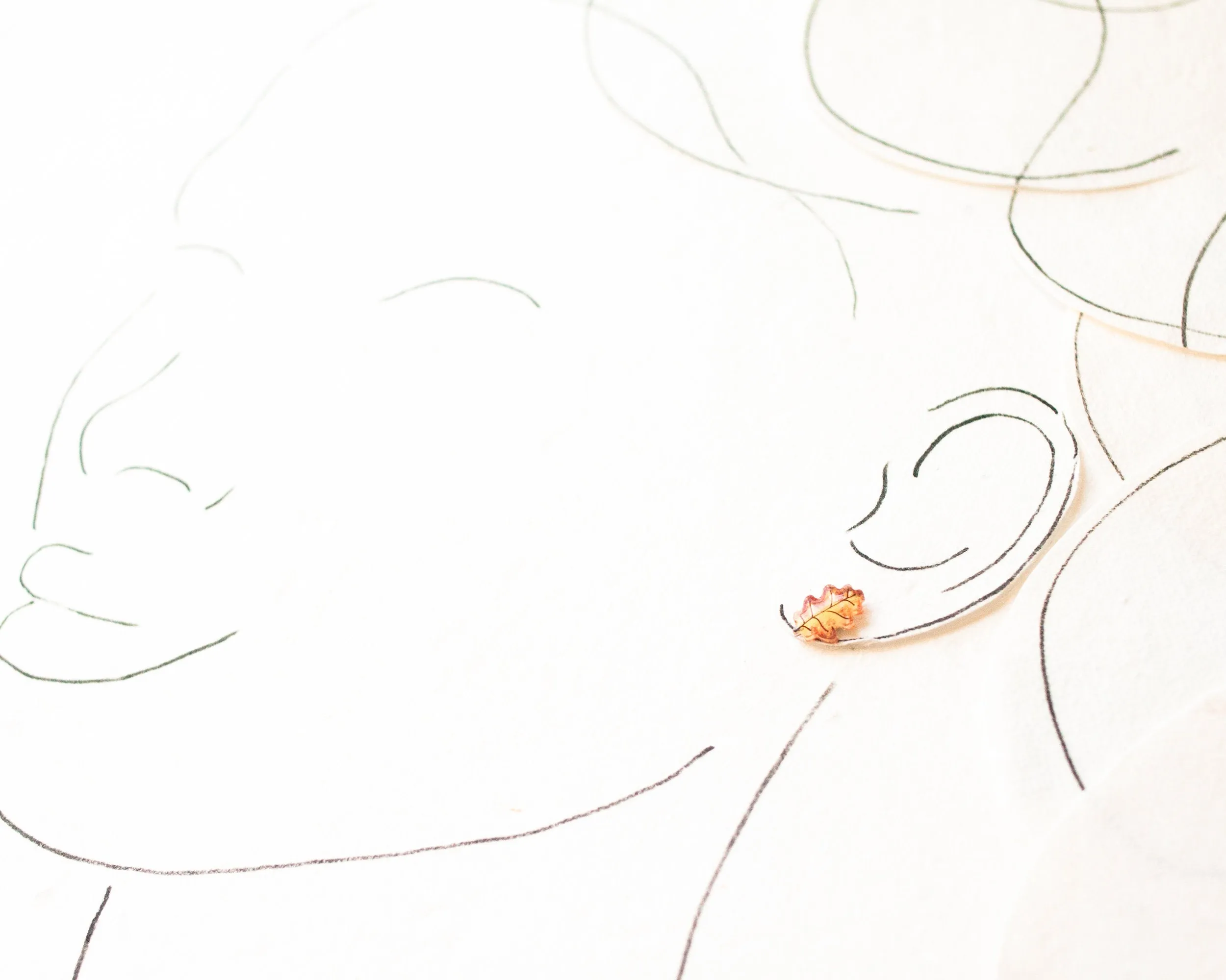 Oak Leaf Stud Earrings