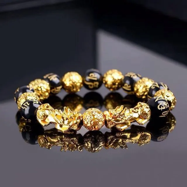 Obsidian Stone Beaded Fashion Bracelet for Women