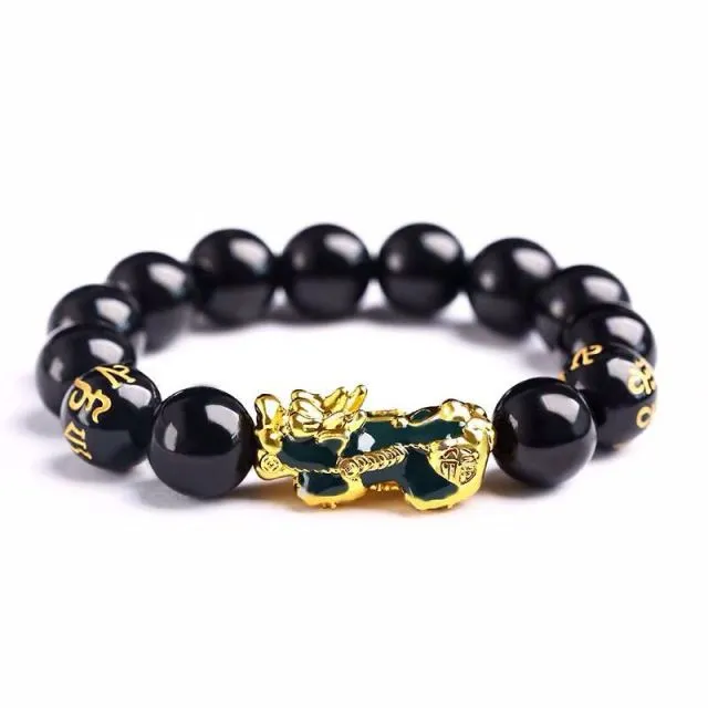 Obsidian Stone Beaded Fashion Bracelet for Women