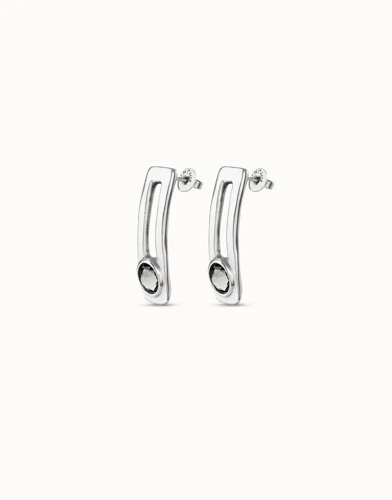 On My Own earrings, silver/grey