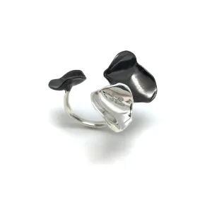 Open Silver Petal Ring