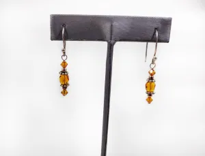 Orange Crystal Earrings