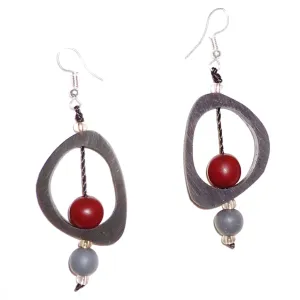 Ovoid Resin Earrings - Black