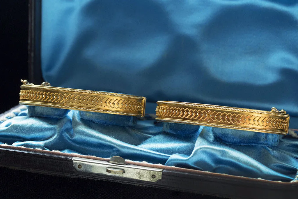 Pair of Victorian Matched Set of Gold Bangles