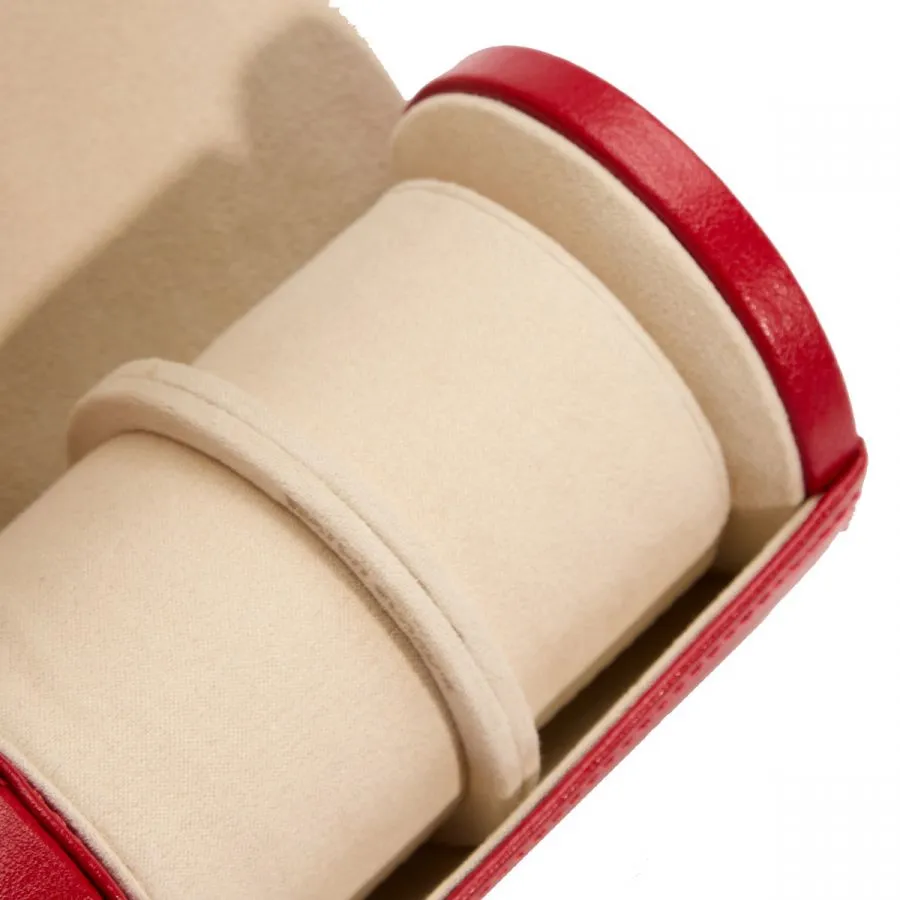 Palermo Double Watch Roll with Jewelry Pouch, Red