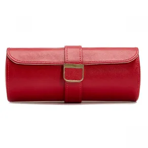 Palermo Double Watch Roll with Jewelry Pouch, Red