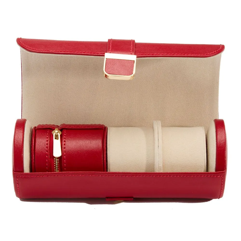 Palermo Watch Roll with Jewellery Pouch Red