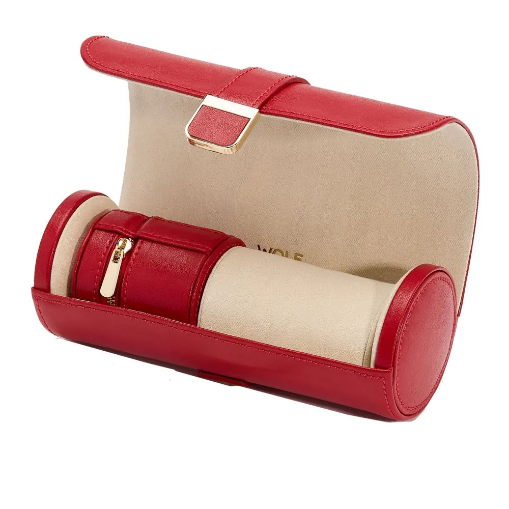 Palermo Watch Roll with Jewellery Pouch Red