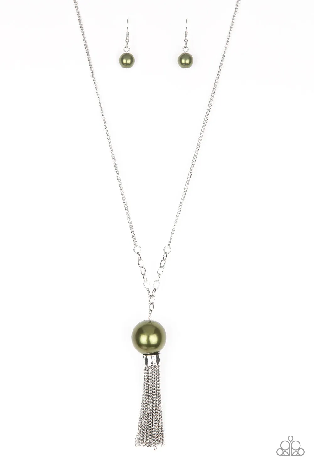 Paparazzi - Belle Of The BALLROOM - Green  Tassel Necklace