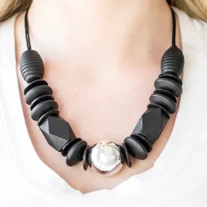 Paparazzi - Grand Turks Getaway - Black Wood Necklace