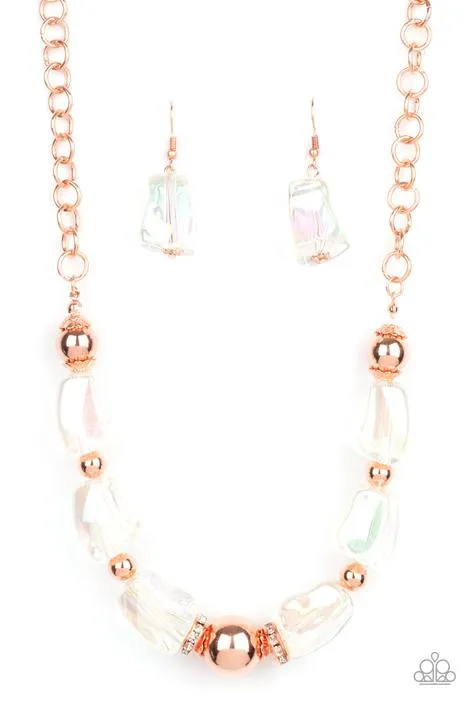 Paparazzi - Iridescently Ice Queen - Copper Necklace