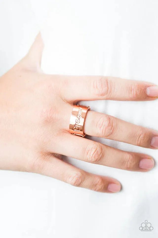 PAPARAZZI "FOLLOW YOUR DREAMS" COPPER RING