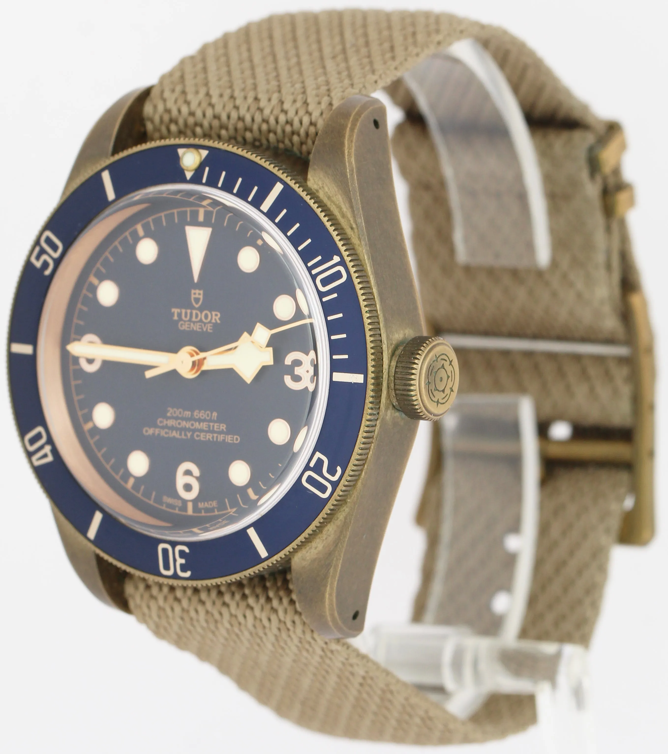 PAPERS Tudor Black Bay Heritage Bronze Bucherer Blue Dive 43mm Watch 79250BB BOX