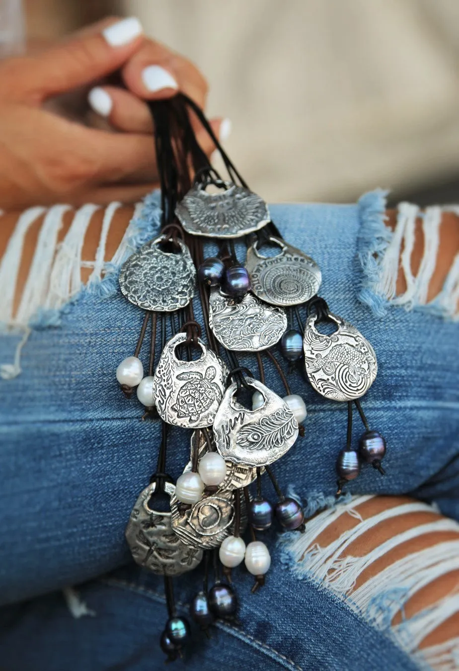 Peacock "fly" Feather Handmade Necklace