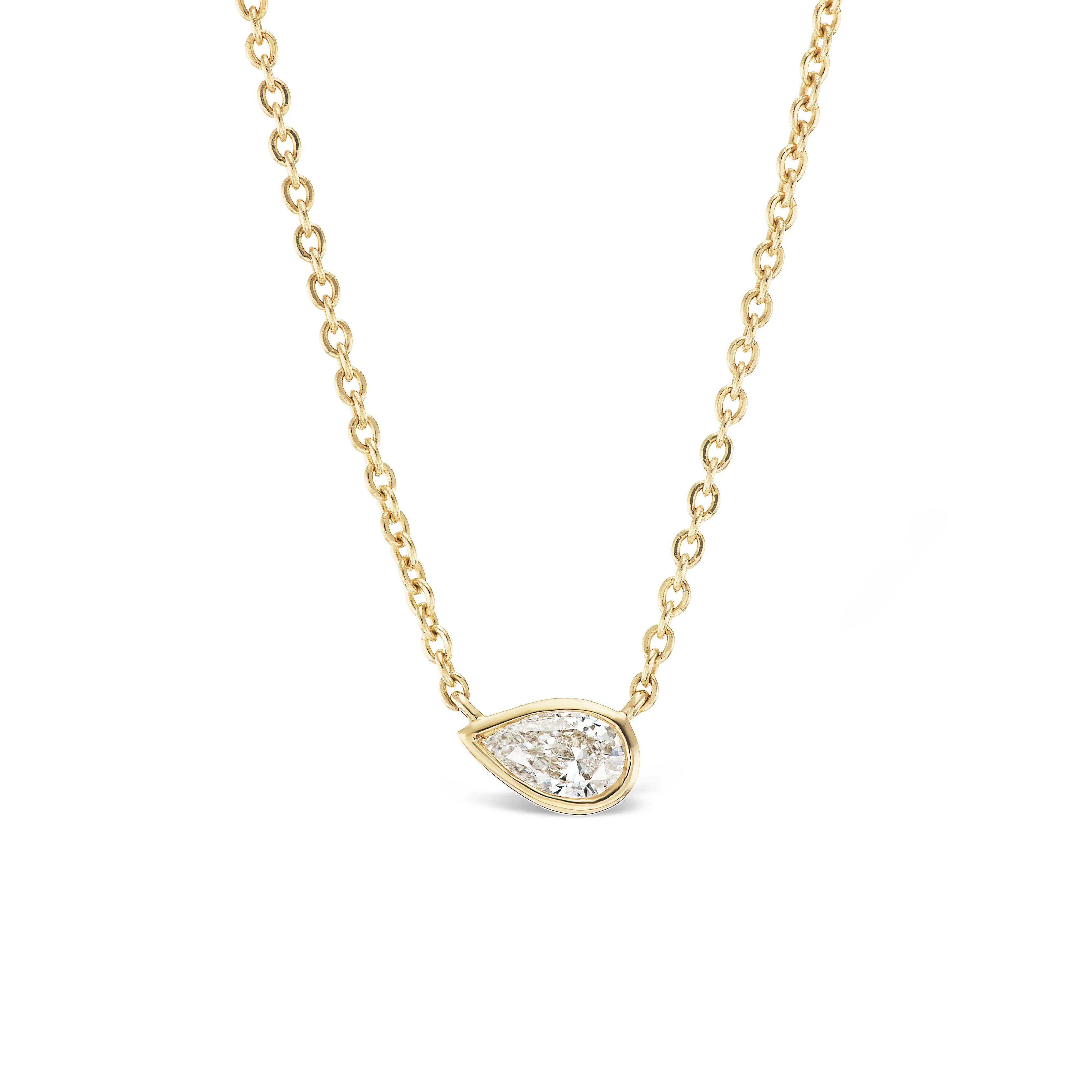 Pear Diamond Solitaire Pendant