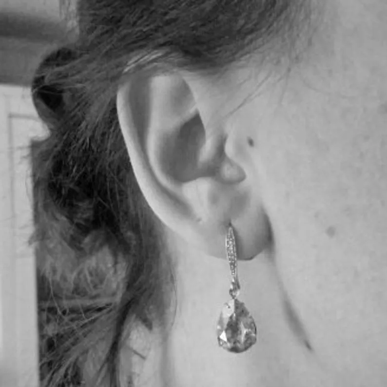 Pear Pavé Earrings • Medium