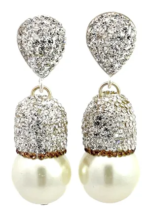 Pearl & Crystal Drop Earring