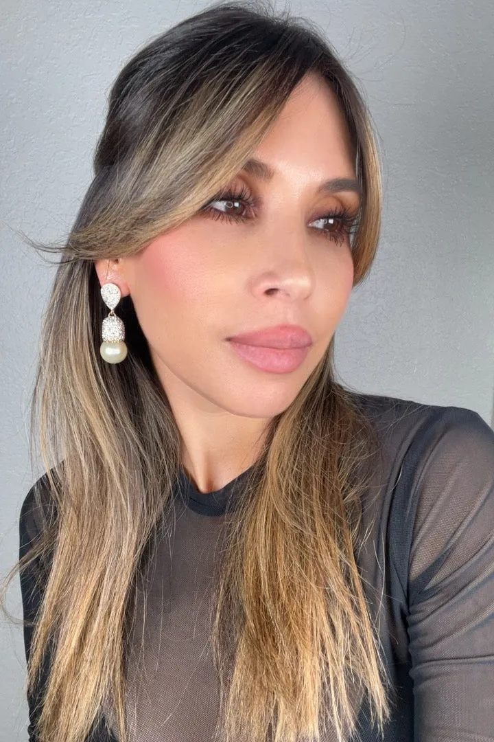 Pearl & Crystal Drop Earring