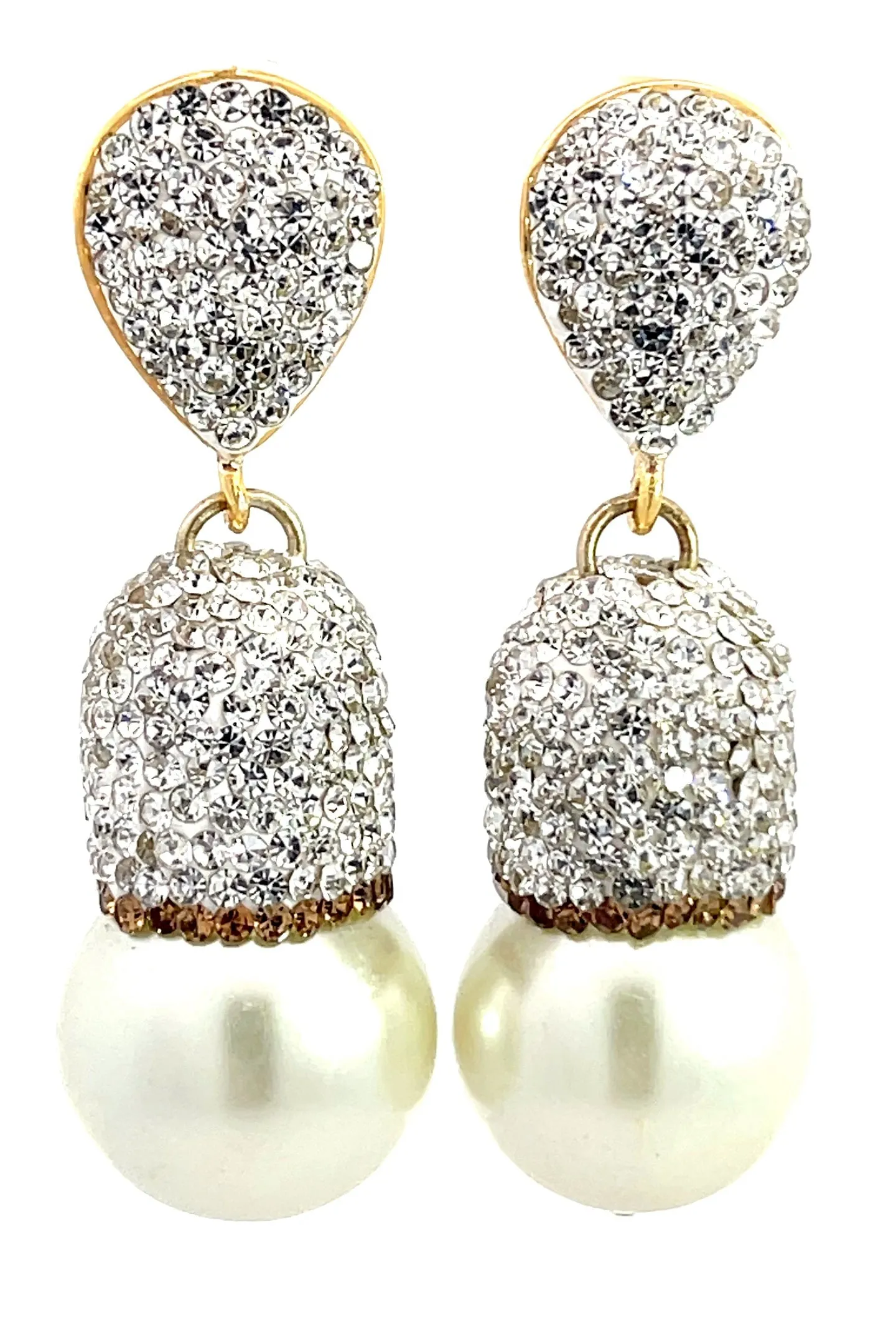 Pearl & Crystal Drop Earring