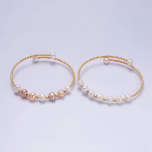 Petite Pearl Bangle Bracelet Layering Jewelry for Minimalist Bracelet Wedding Jewelry WA1866 WA1867