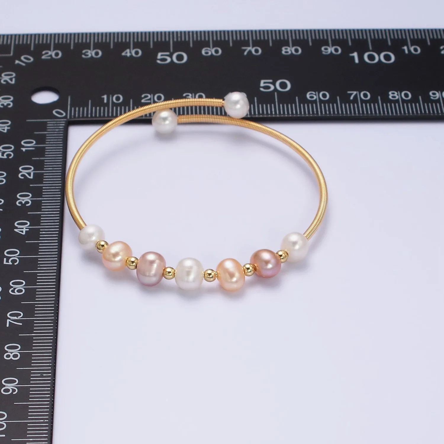 Petite Pearl Bangle Bracelet Layering Jewelry for Minimalist Bracelet Wedding Jewelry WA1866 WA1867