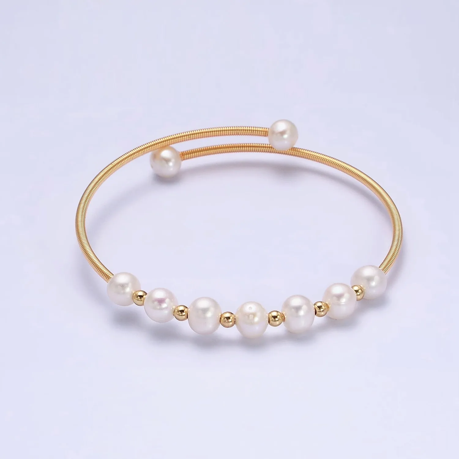 Petite Pearl Bangle Bracelet Layering Jewelry for Minimalist Bracelet Wedding Jewelry WA1866 WA1867