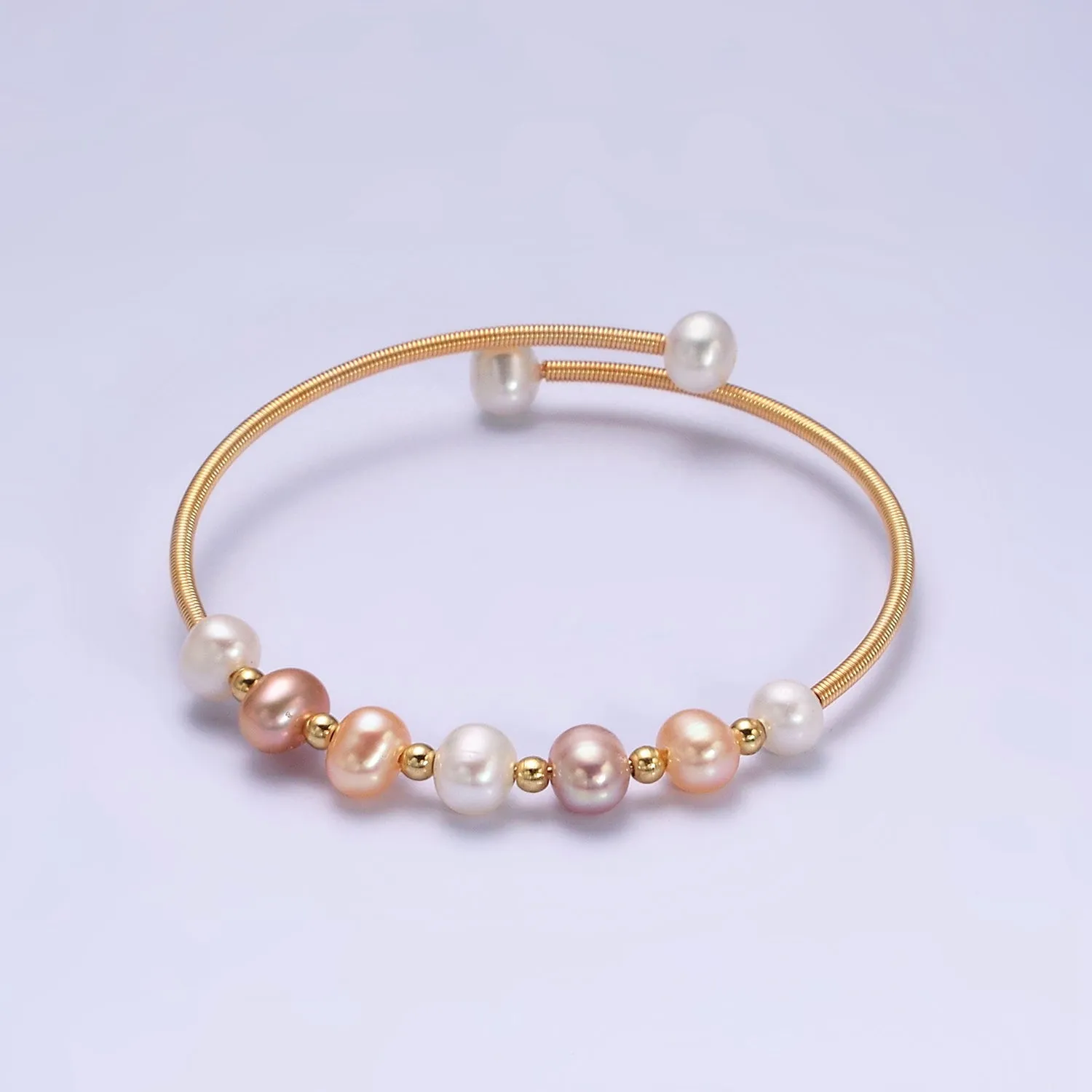 Petite Pearl Bangle Bracelet Layering Jewelry for Minimalist Bracelet Wedding Jewelry WA1866 WA1867