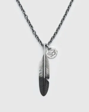 Pherrow's x Peace Feather Necklace in Silver