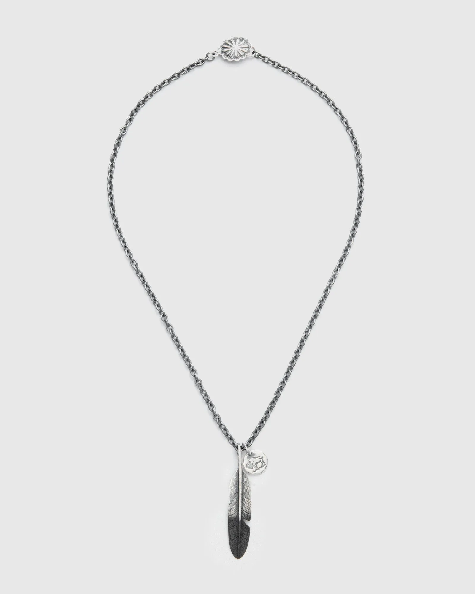 Pherrow's x Peace Feather Necklace in Silver