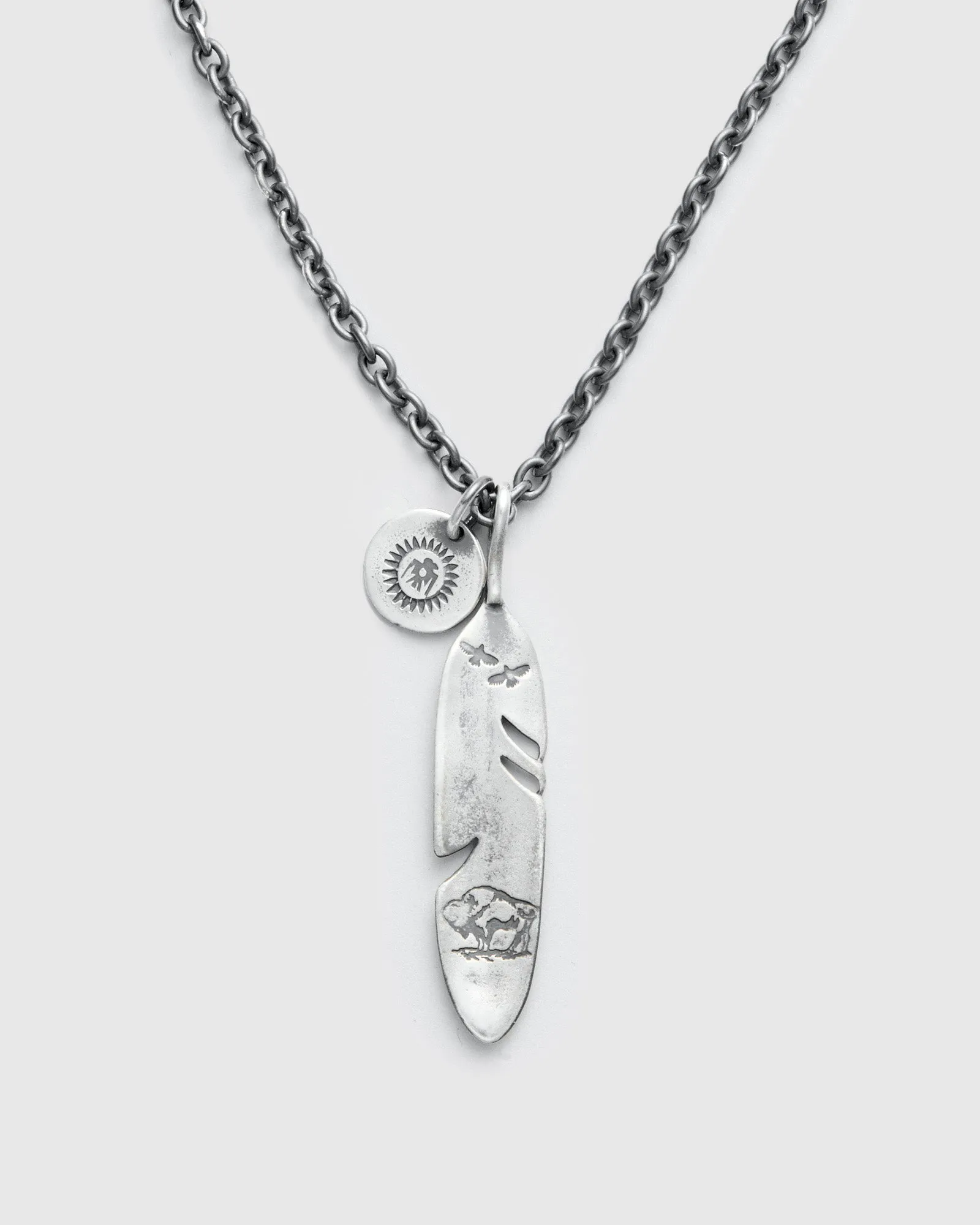 Pherrow's x Peace Feather Necklace in Silver